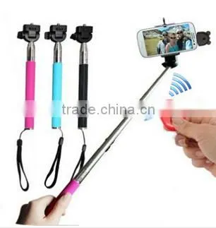 2014 new inventions mobile phone extendable hand held monopod with bluetooth remote control shutter -wholesale cheap price