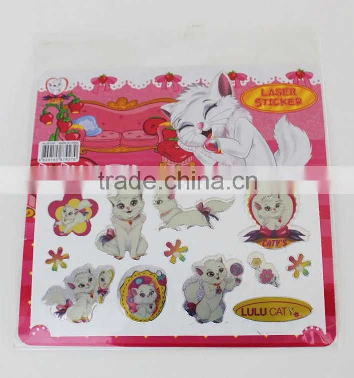 custom waterproof colorful vinyl pvc christmas paper stickers for kids