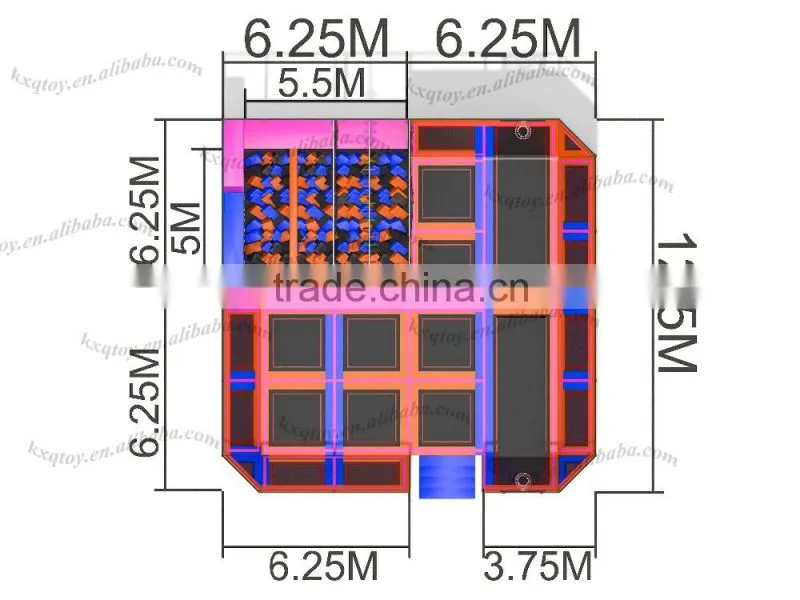 kids trampoline park indoor Commercial Kids Trampoline Park Fun Play Zone For Amusement Factory Price