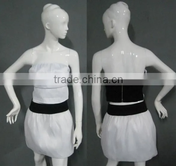 2016 new products luminous strapless top and mini skirts sets