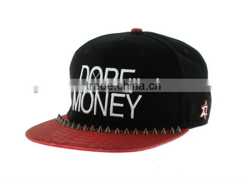 Custom 3d embroidery design flat brim snapback hat