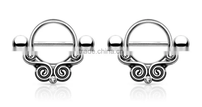 316L Surgical Steel Nipple Shields Rings Body Jewelry