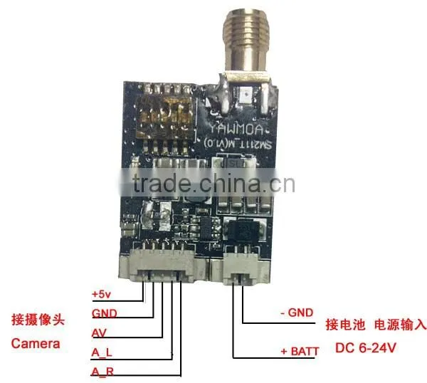 Aomway 5.8 Ghz 200 mW 32CH Audio / Video AV transmissor ( TX ) modulo para FPV