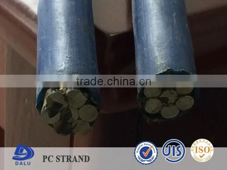 Building Material Concrete 7 Wire Prestressing 12.7mm Unbonded Strand