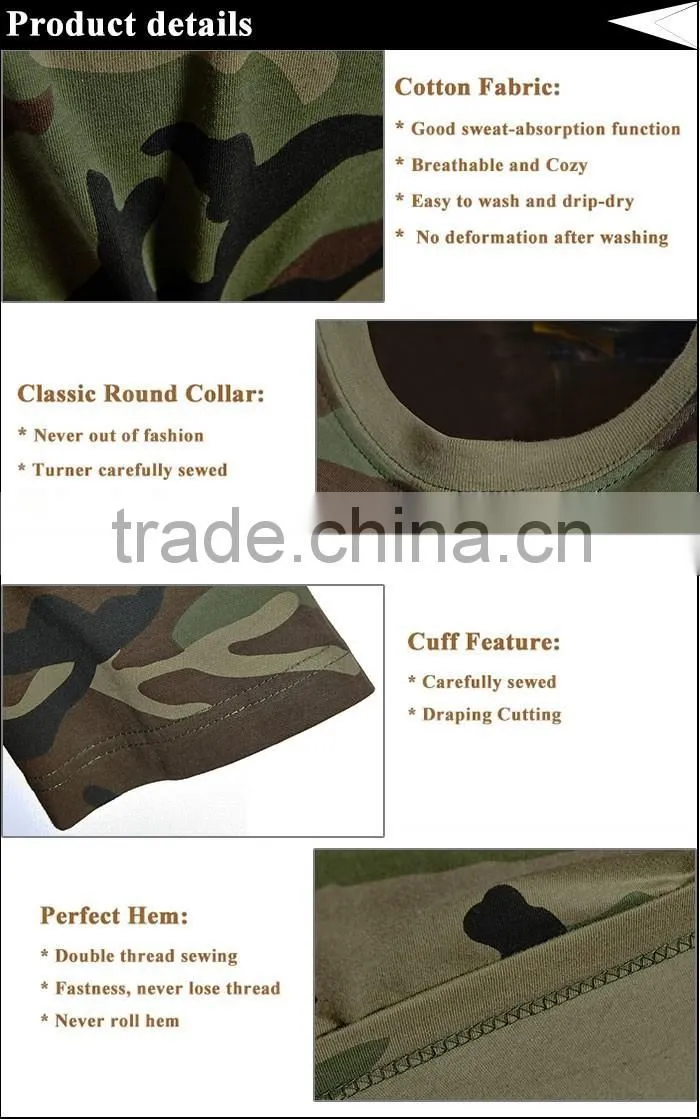 camouflage cotton shirt short sleeve french military army clothing