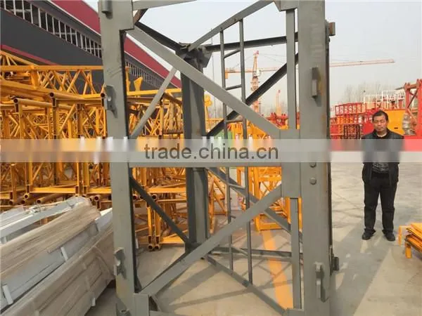 Tower Crane QTZ63(5610) jib length 56m, tip load 1.0T,Max lifting load 6t (split mast section)