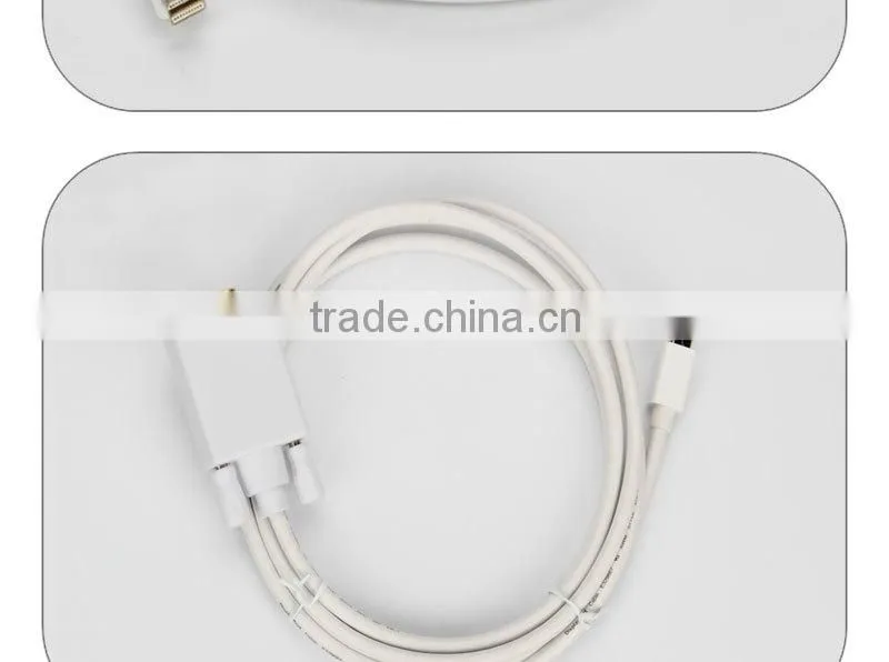 Gold palted Mini Display port to VGA convert dongle in white