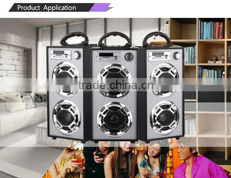 Bluetooth Portable karaoke speaker system with USB FM Radio