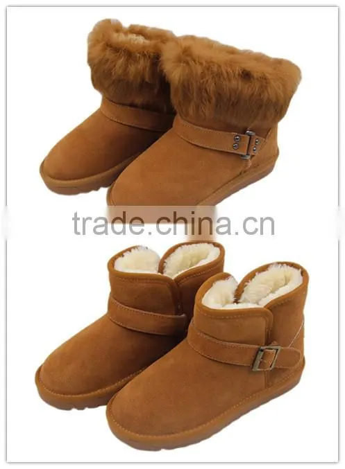 Wholesale classy buckle women leather boots