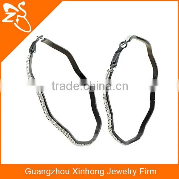 ER17108 black anodized earrings , crystal 2015 fashion big earring