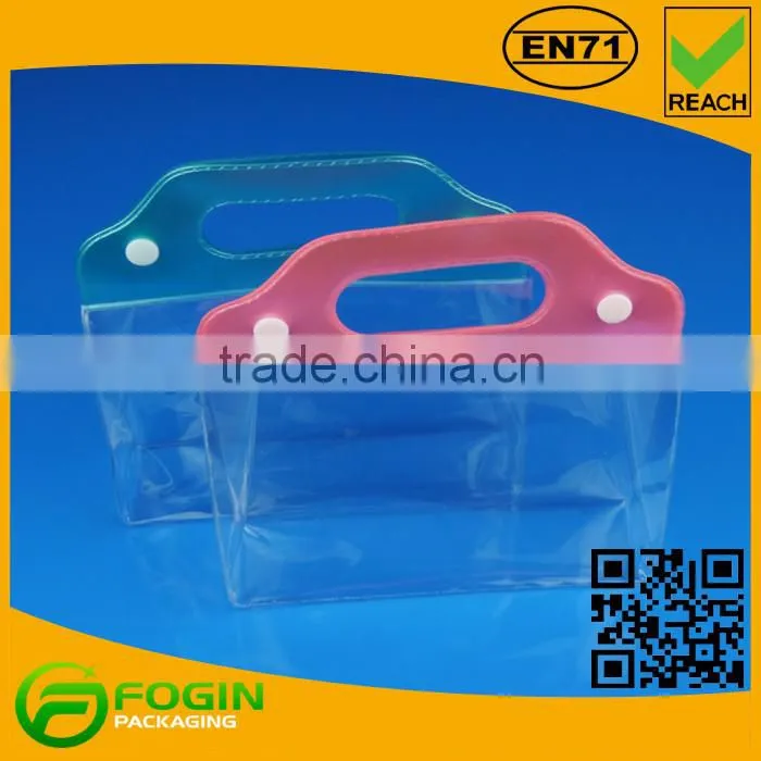 PVC Bag with Button for Cosmetic Collection Bag