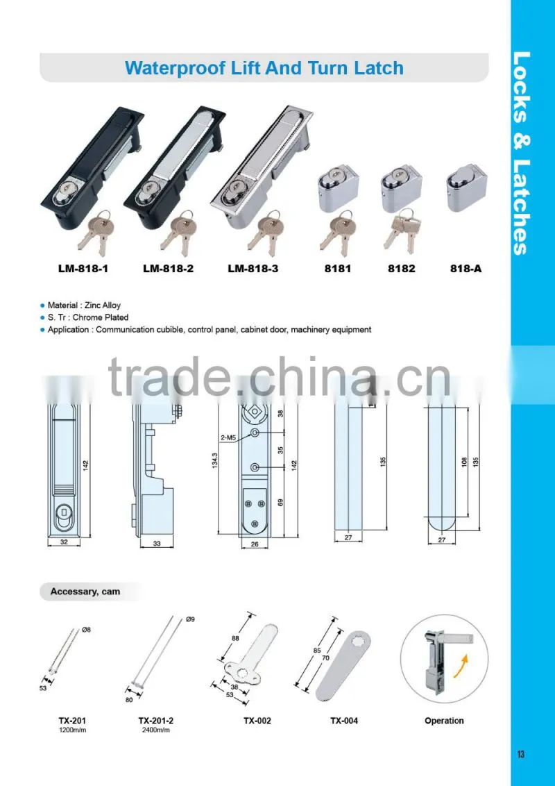 Competitive Measuring equipment 90 degree bent cam lock