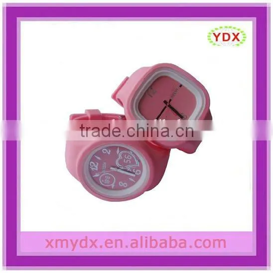Fashional silicone durable round shape waterproof jelly watch round