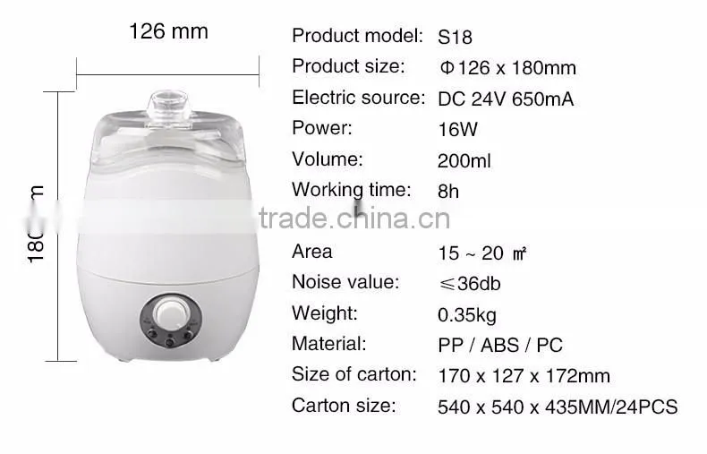 200ml Office Ultrasonic Aromatherapy Machine Air Purifier Essential Oil Diffuser