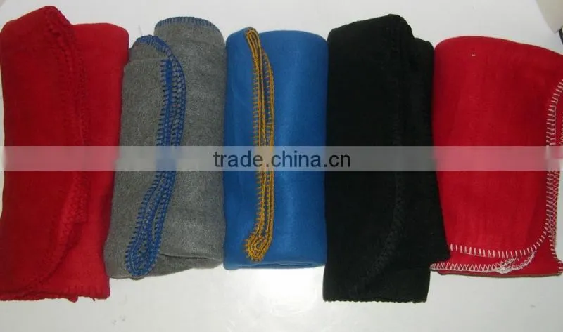 Roll up packaging promotional gifts blanket with embroidery