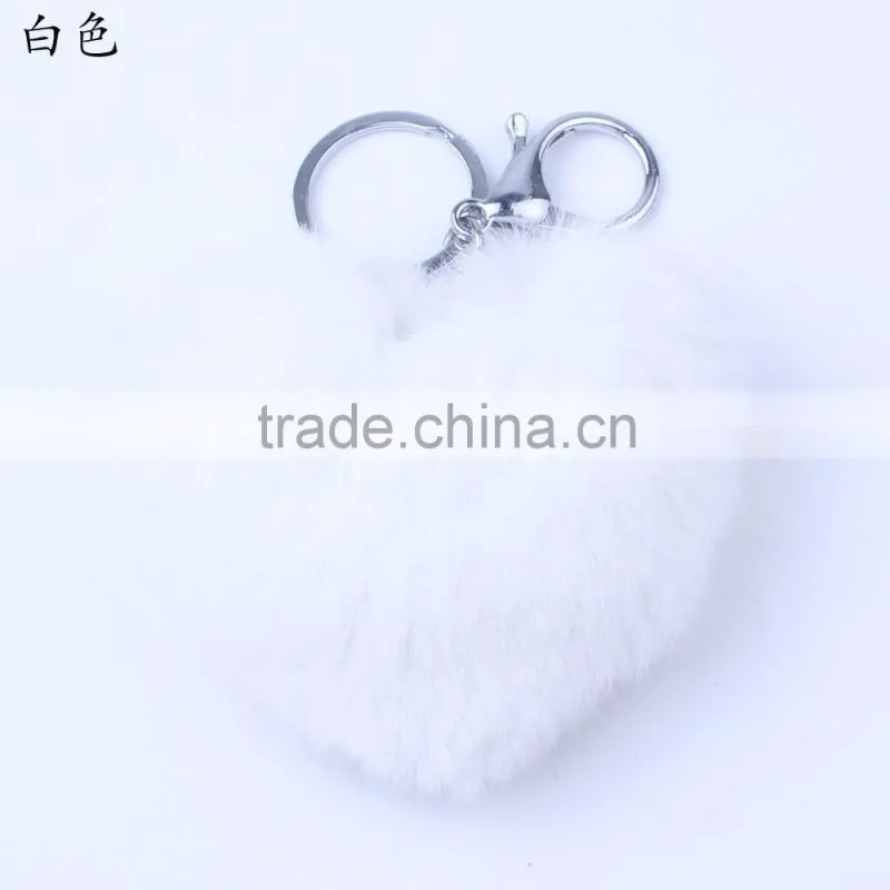2016 popular sheap Heart-shaped fur pendant