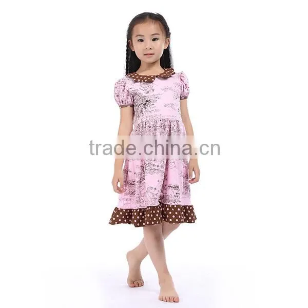 2016 red dot cotton frock design for baby girl