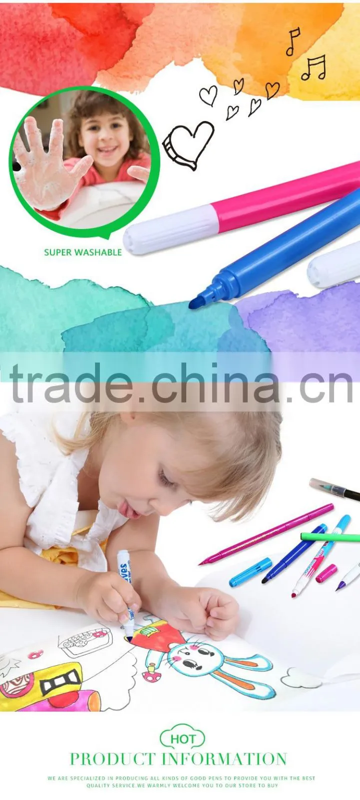 Sell well refill ink dry erase magic water color pen