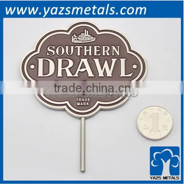 hollow out metal engrave shaped label