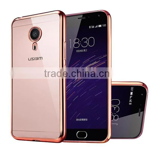 C&T Soft Flexible Ultra Thin Gel TPU Transparent Back Plating Bumper Case Cover for Meizu Pro 5