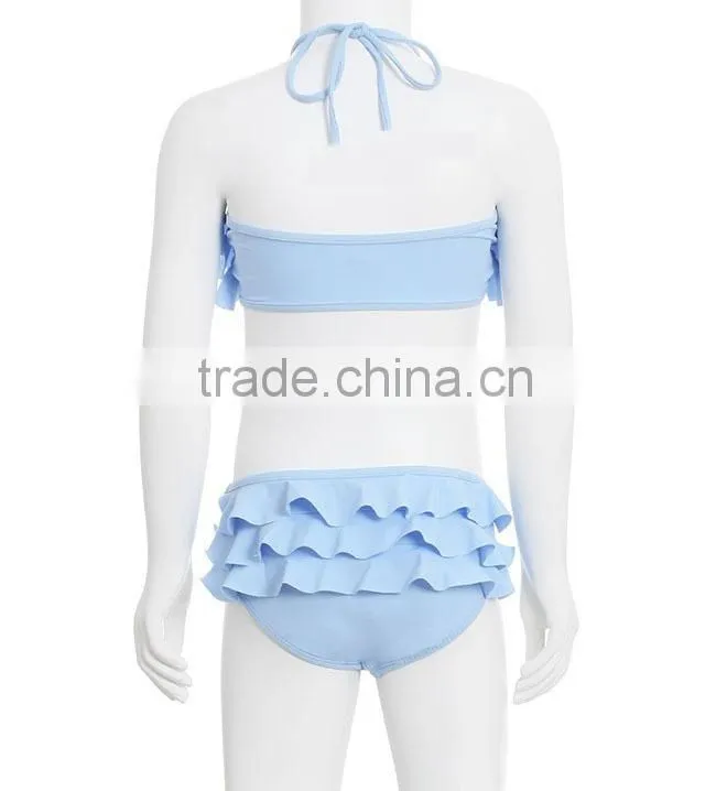 Latest fashion ruffles sexy kids bikini with various colours