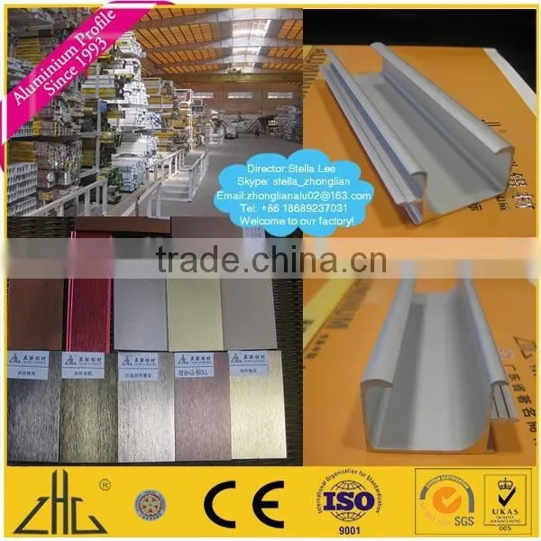 Wow!! aluminium hollow profile/ SS,CP brushed chrome aluminum cabinet door edge profiles/ aluminium kitchen cabinet door profile