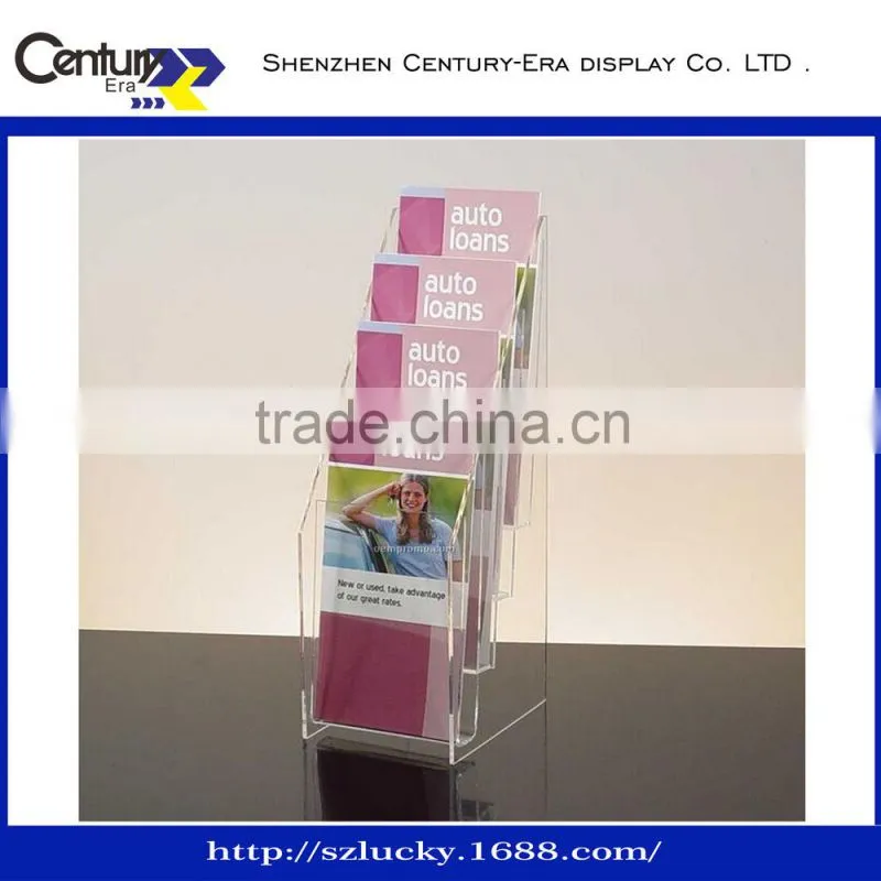 Acrylic folder holder unique design file rack ,custom all shape sign holder