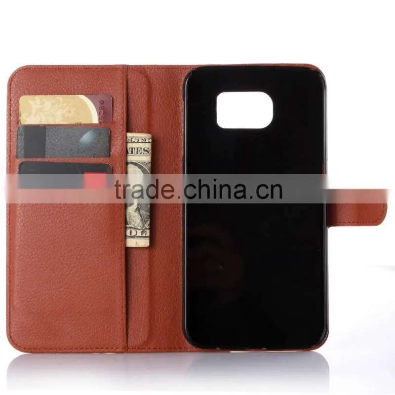Hot Selling Ultra Thin PU Leather Case Folio Flip Cover with Wallet and Card Slot for Samsung GALAXY S7 Plus