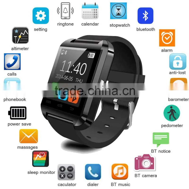 2016 Top Selling U8 Smart Watch Android Clock Wrist Watch Whatsapp Watch Phone