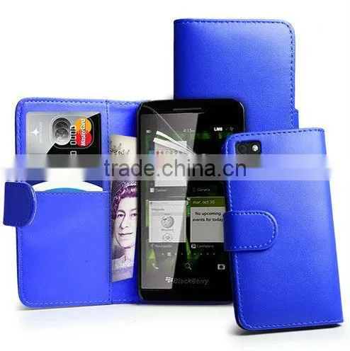 new model PU leather flip phone case for BlackBerry Z10 BB, cover for blackberry q10 make in china