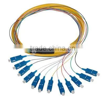 12 cores bundle fan-out fiber optical pigtail/lc fiber optic pigtails