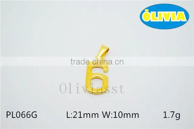 Olivia Wholesale High Quality 2016 Fashion 304 Stainless Steel 0-9 Lucky Number 5 Pendant New Year Gift
