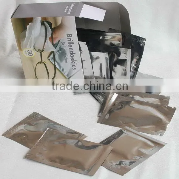 single packed glasses wipe, mobile screen cleaner with wet strength paper