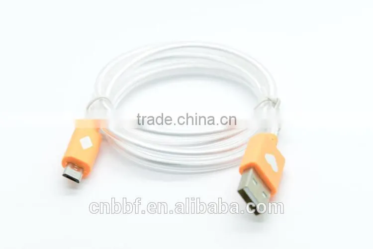 Glow in the dark micro usb charging sync cable