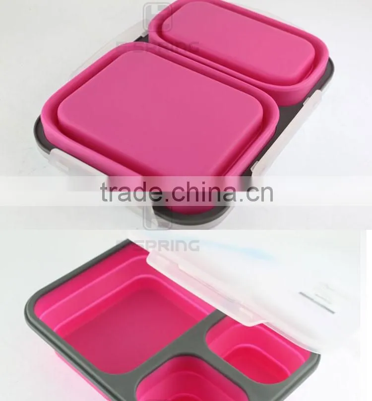 3 Compartments Microwave Bento Lunch Box Set For Kids Multifunctional Lunchbox