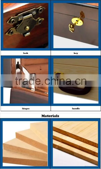 Commemorative MDF favor case with dividers wooden gift box with acrylic cover