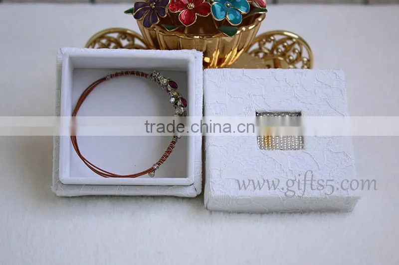 Unique jewelry gift boxes with beaded name plate of F