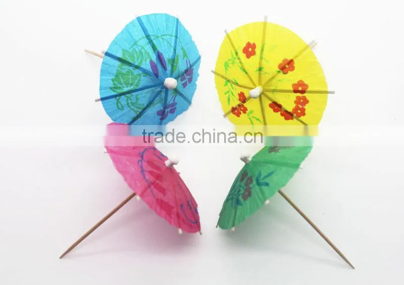 Wholesale Latest boutique small umbrella sign, Technological fruits toothpicks, Cake decoration, Oiled paper umbrella