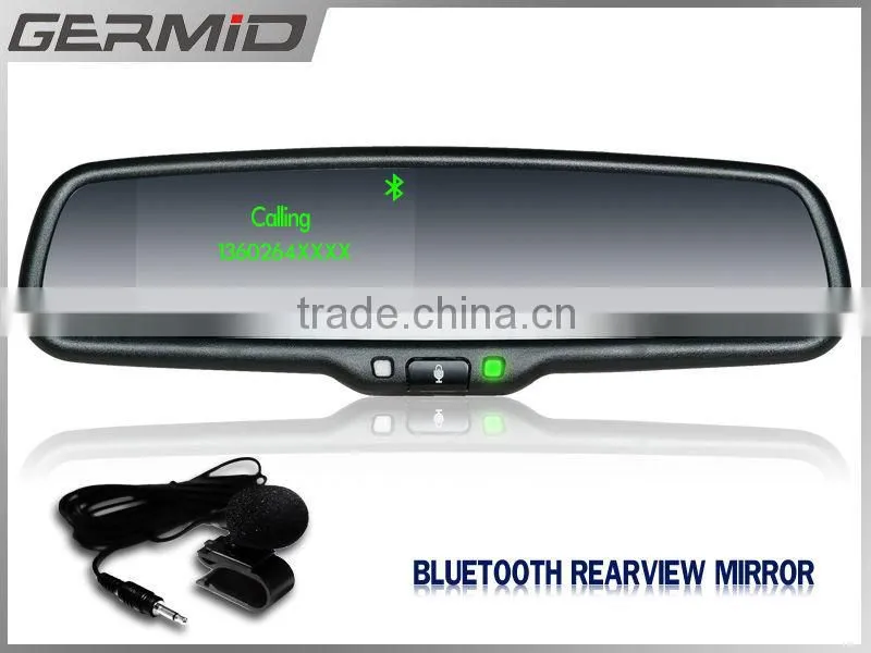 4.3inch LED Bluetooth handsfree car kit rearview mirror with oem bracket and rear camera display