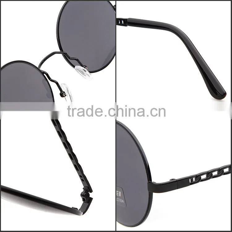 YWGX FDA CE UV400 Certification Restoring Ancient Ways round frame and lens sunglasses