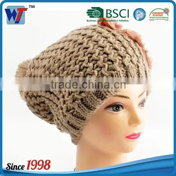 High Quality Pom Pom Cheap Custom Winter Hat Knitted Beanie Knitted Hat