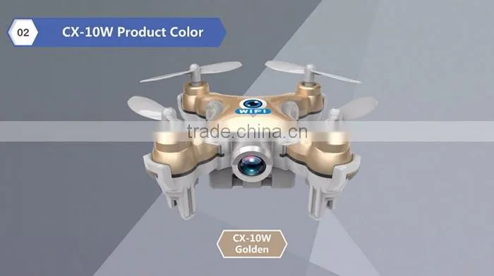 RC Quadcopter Cheerson CX-10W CX10W Wifi FPV 0.3MP Camera LED 3D Flip 4CH CX10 Update Version Mini Drone BNF Helicopter Toy Gift