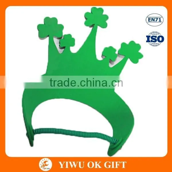Wholesale Irish St Patricks Day EVA Clover Glitter Powder Kids Stereoscopic Crown Party Decoration Hat