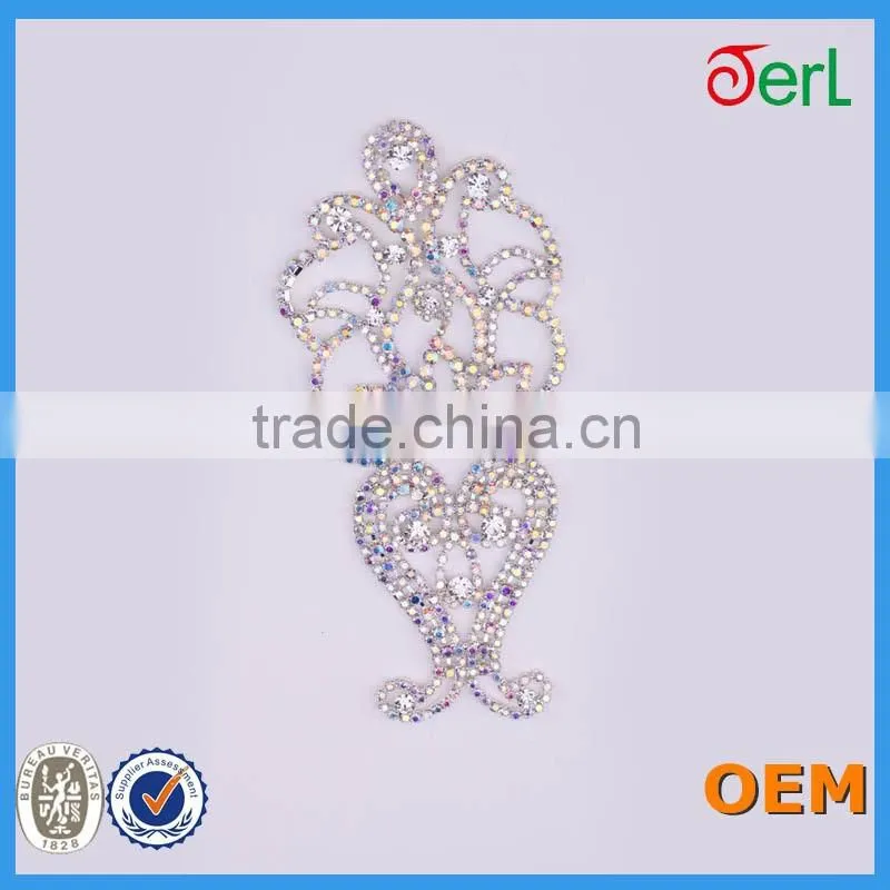 2016 New Design! Rhinestone Applique for Wedding Dress Decorations