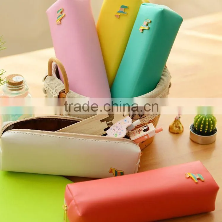 custom pu pencil case with zipper