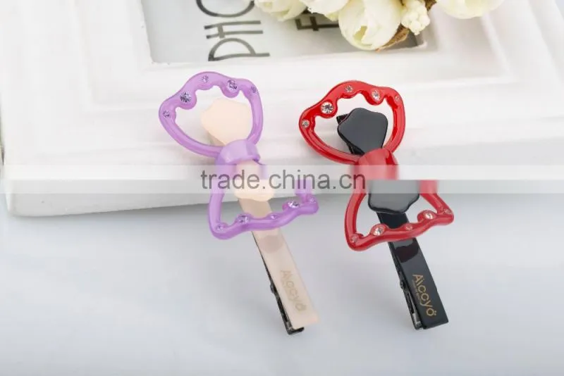 Fashion colorful rhinestone decoration hair clip wholesale exquisite bow hair clip