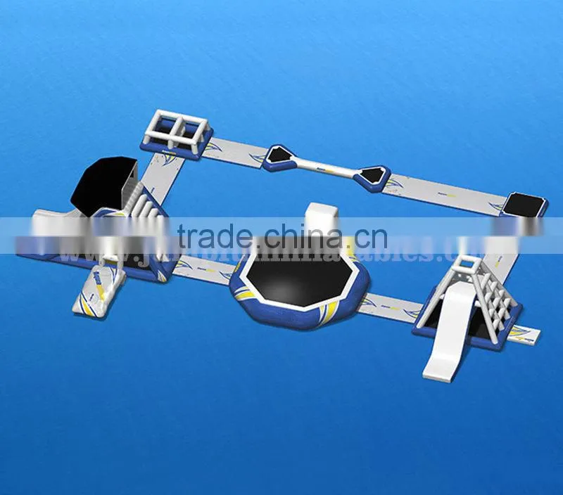 hot inflatable water park Floating obstacle course adults wipeout aqua sports