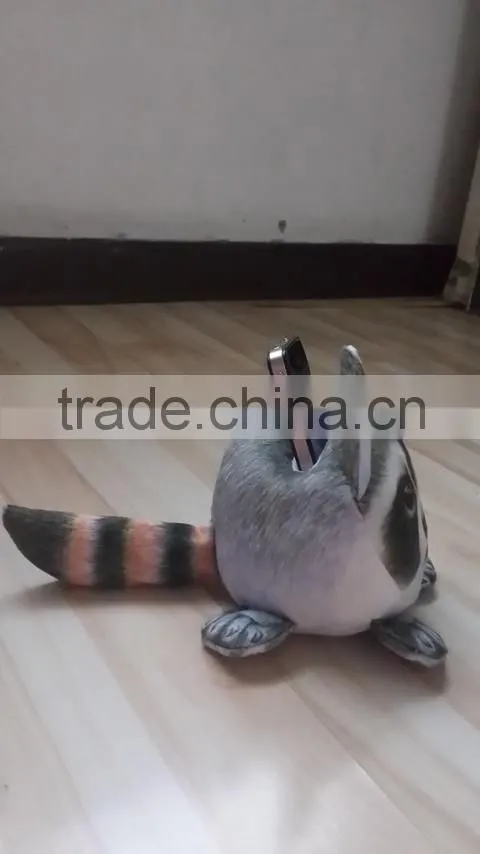 3 D plush Racoon cellphone seat plush toy racoon mobile phone holder plush animal racoonshaped mobile seat holder