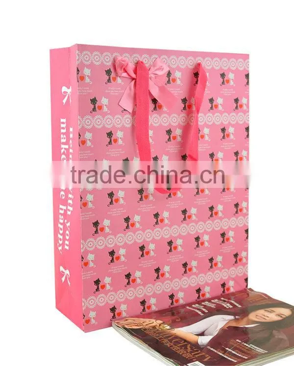 Yiwu wholesale printed handle pattern paper bag