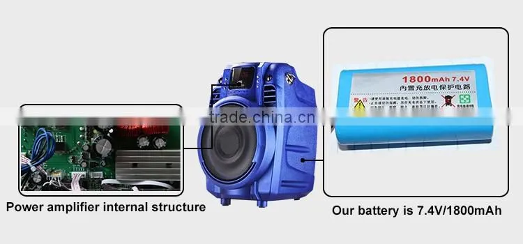 Blue Color 6.5 Inch PA Speaker Bluetooth Function With Rechargeable Battery Speaker